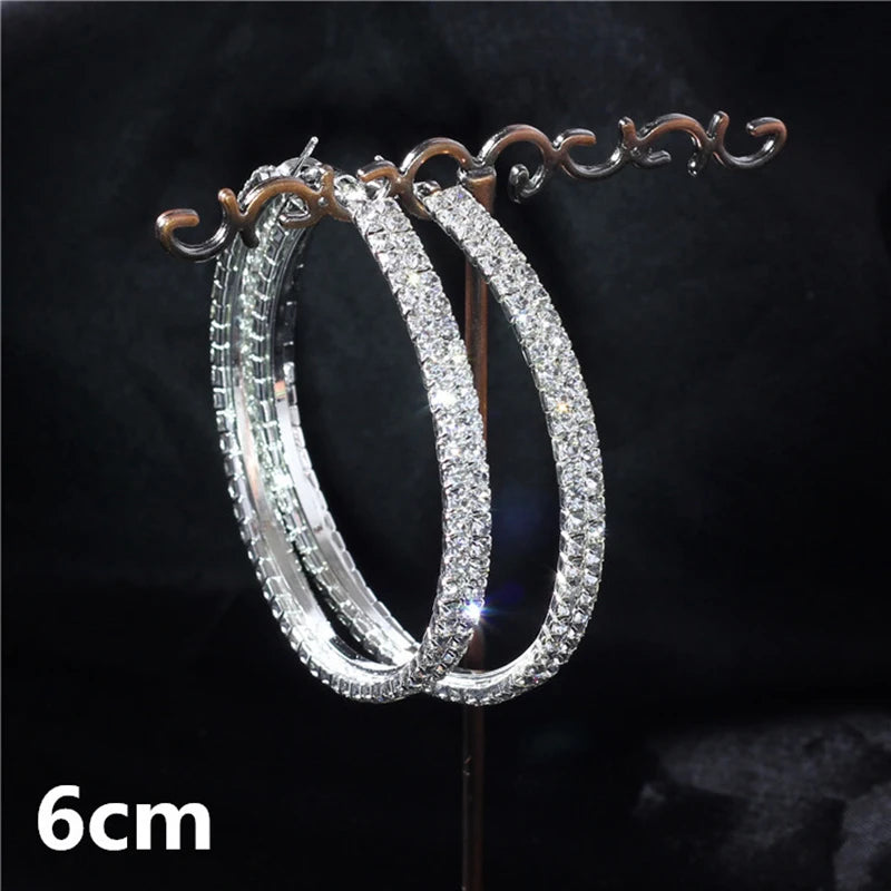 Crystal Rhinestone Hoop Earrings