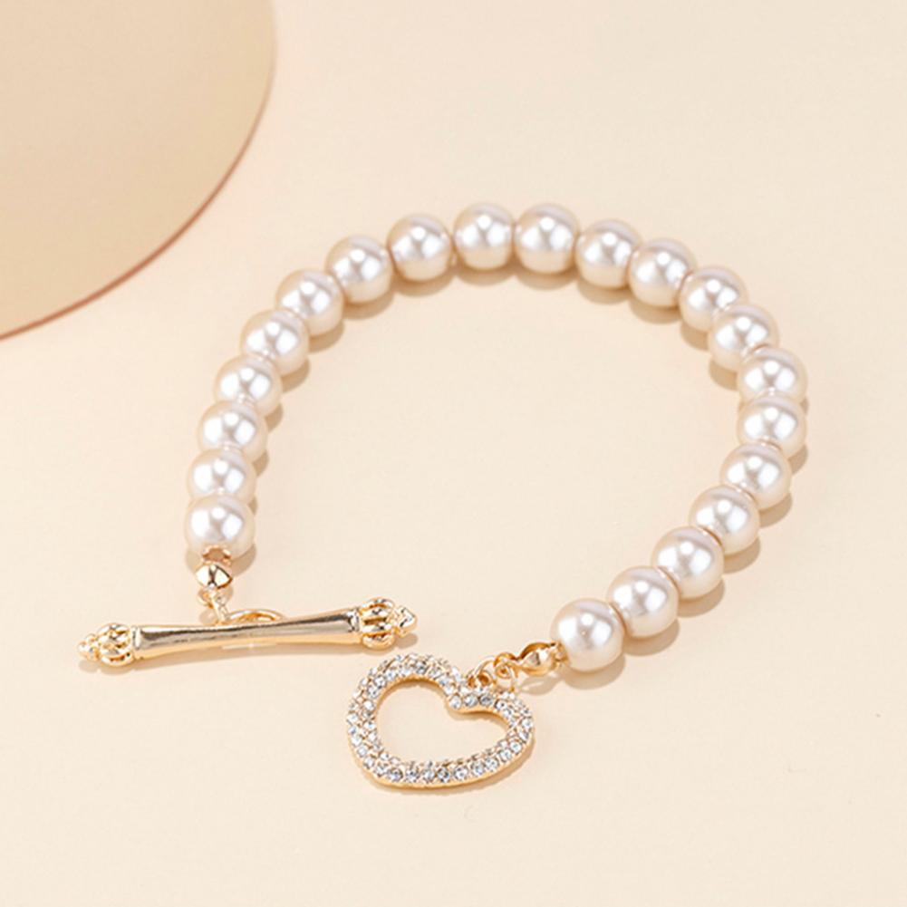 Rhinestone Toggle Heart Bracelet