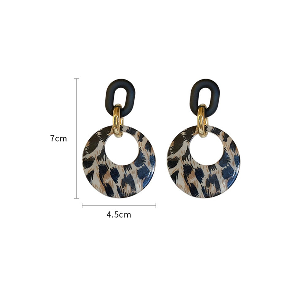 Leopard Print Acrylic Earrings