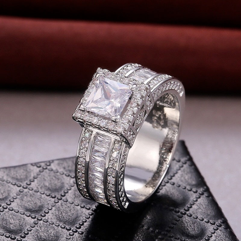 Halo CZ Right Hand Ring