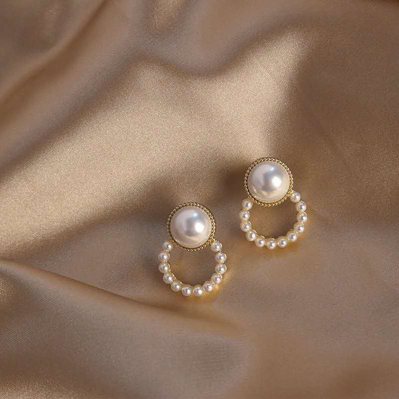 Gold Pearl Accent Earrings