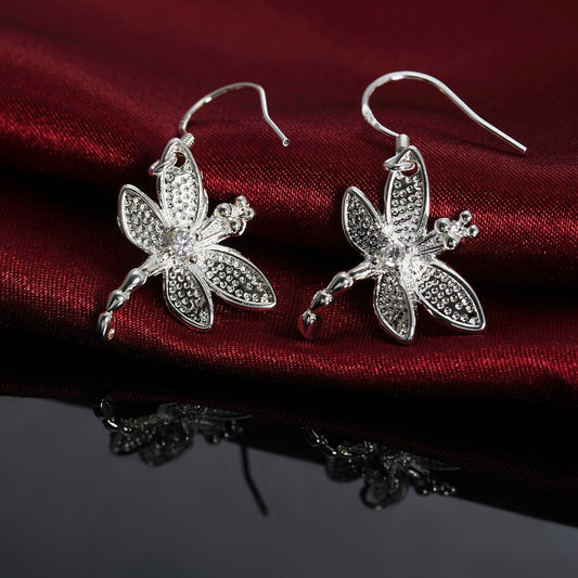 Silver Dragonfly Earrings