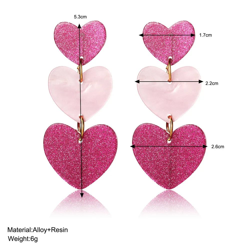 Acrylic Heart Earringse