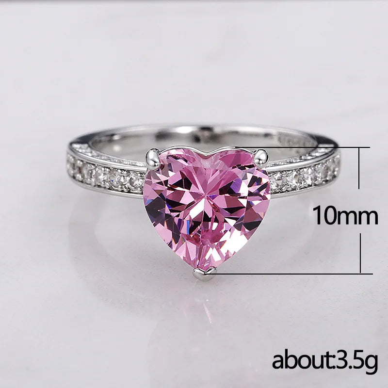 Brilliant Heart Solitaire with CZ Accents