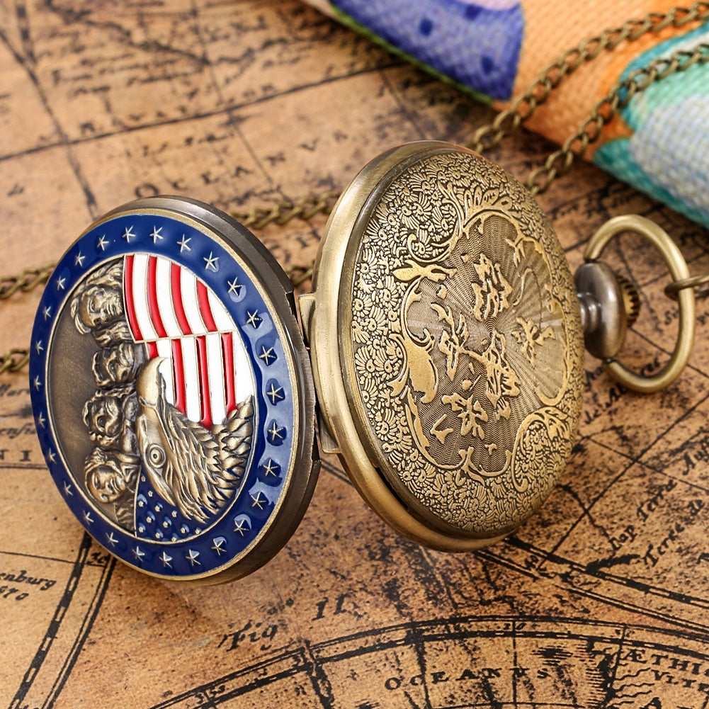 USA Themes Pocket Watch