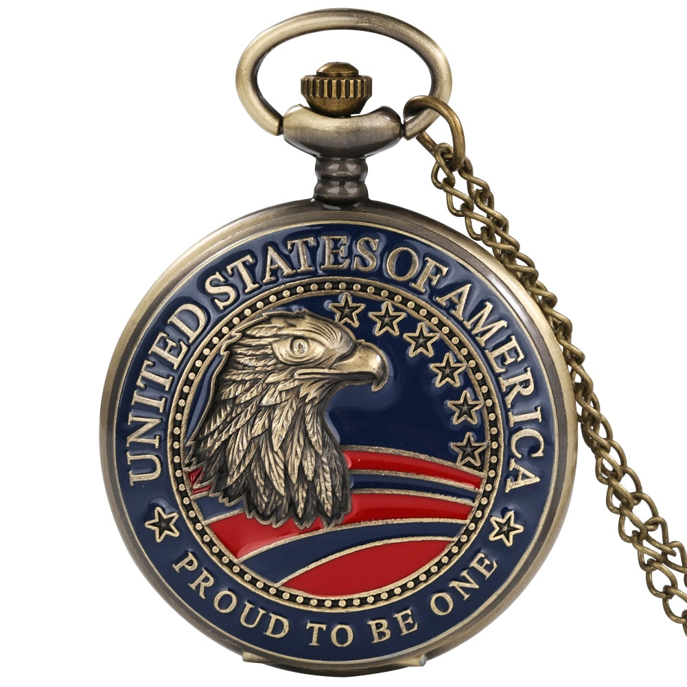 USA Themes Pocket Watch