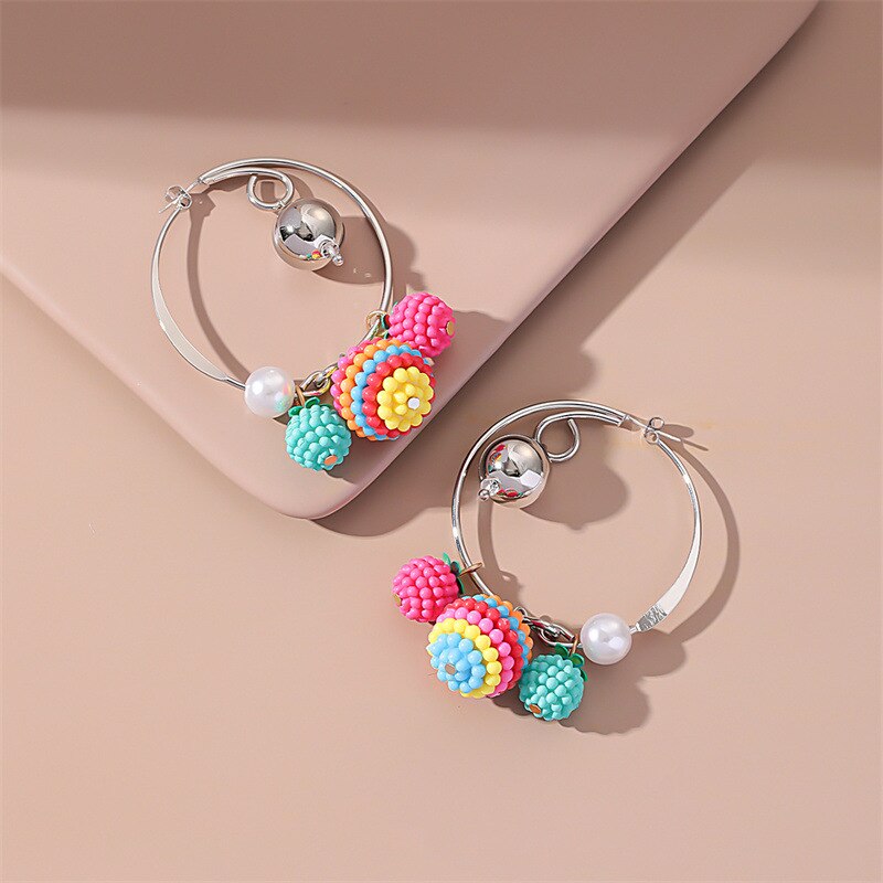 Beaded Balls Dangle Earrings