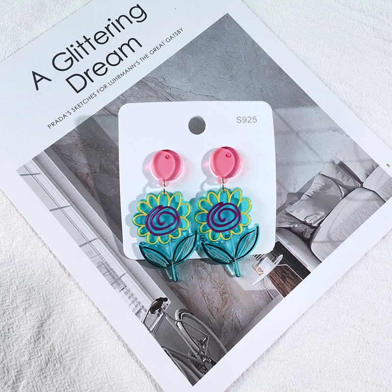 Acrylic Butterfly Earrings