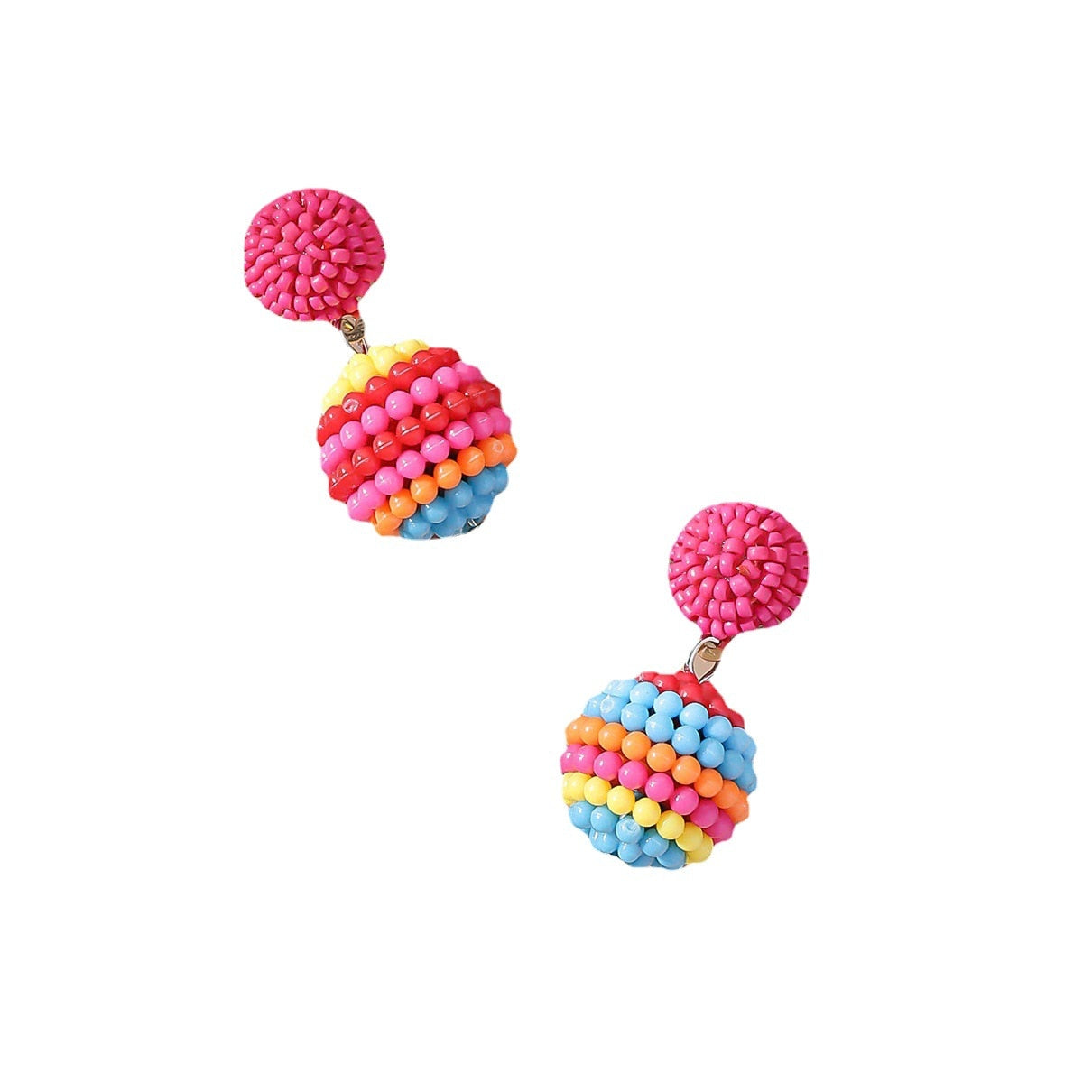 Beaded Balls Dangle Earrings