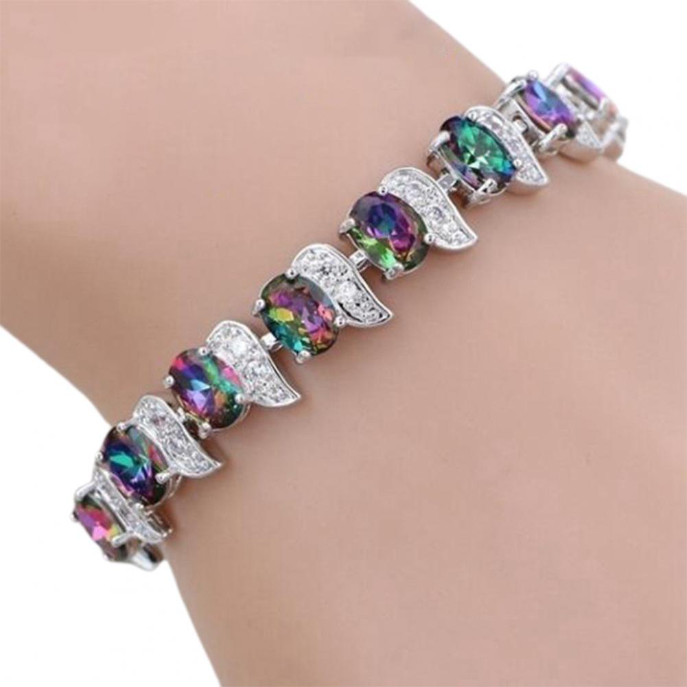 Colored Rhinestone Tennis Bracelet