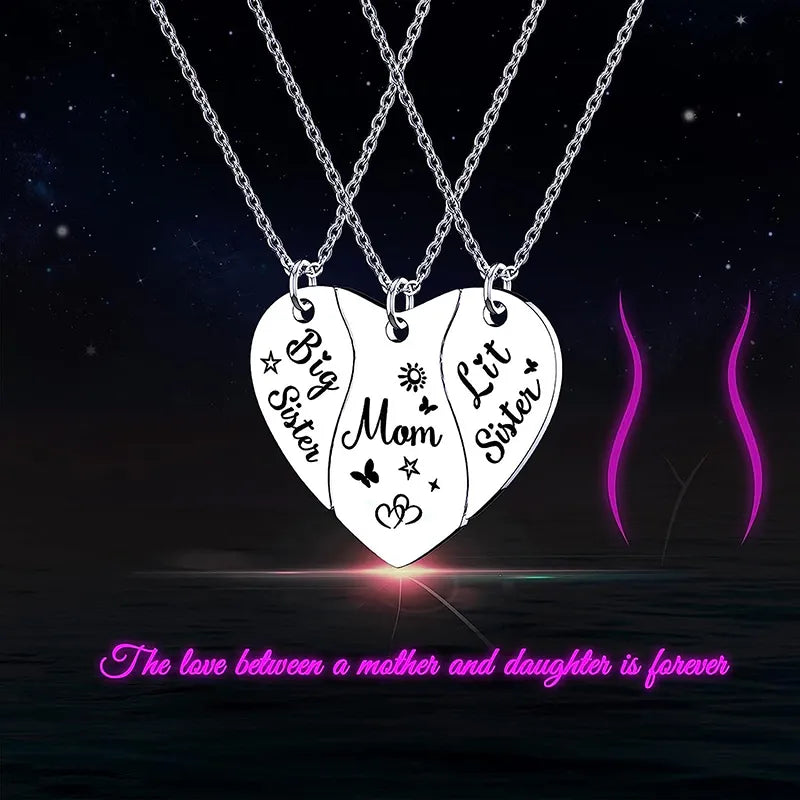 3 PCS Heart-Mother Daughters Necklace