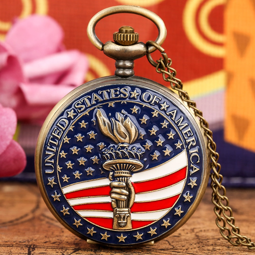 USA Themes Pocket Watch