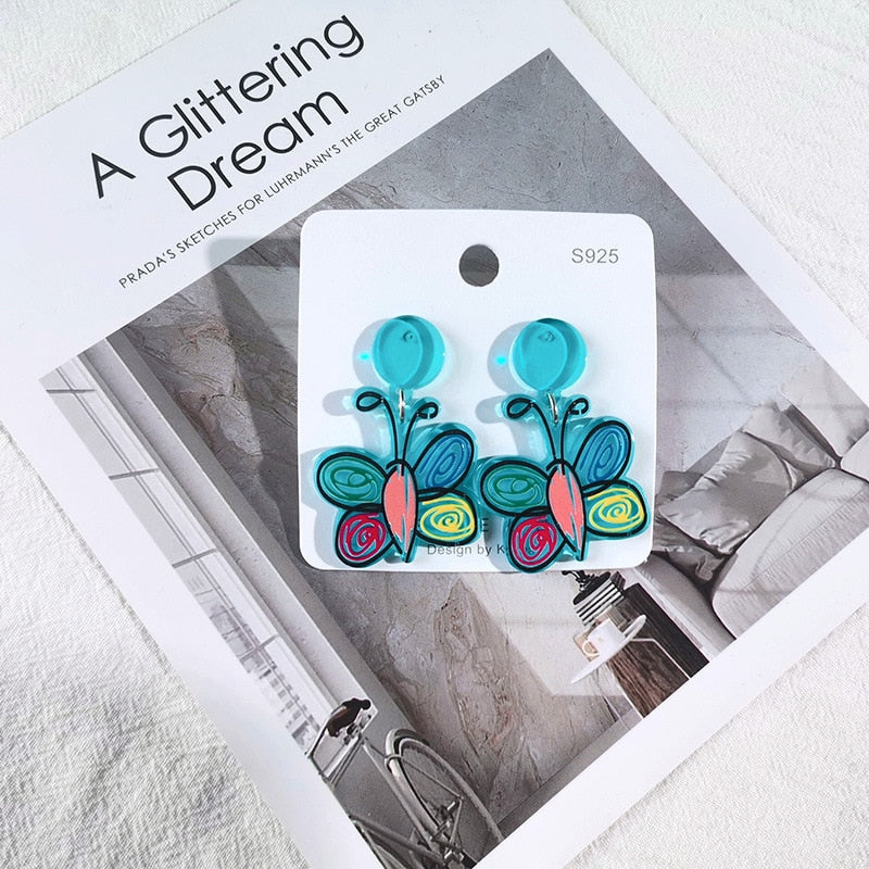 Acrylic Butterfly Earrings