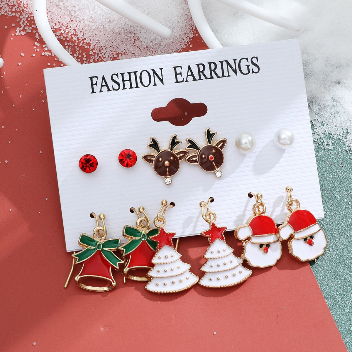 6 Pair Christmas Theme Earrings Set