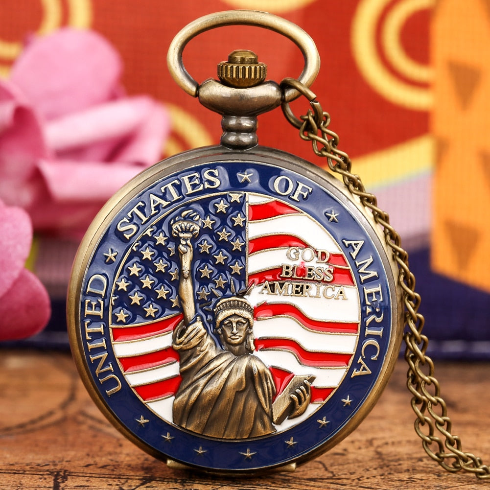 USA Themes Pocket Watch