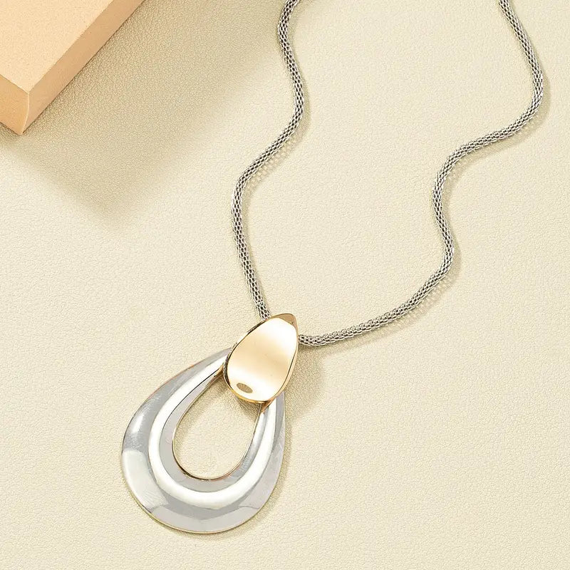 Two-Tone Teardrop Necklace