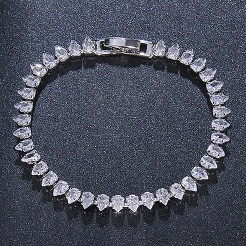 Pear CZ Tennis Bracelet