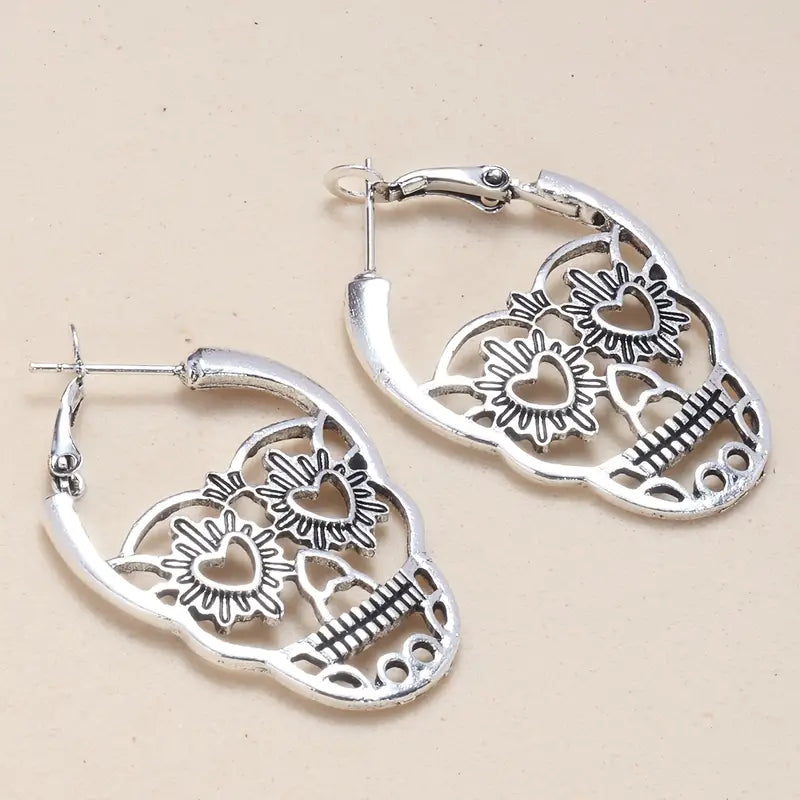 Candy Skull Hoop Earrings