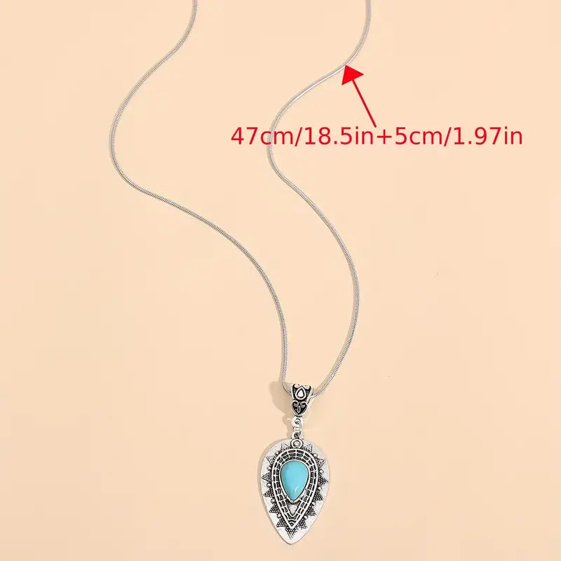 Inverted Teardrop Turquoise Necklace