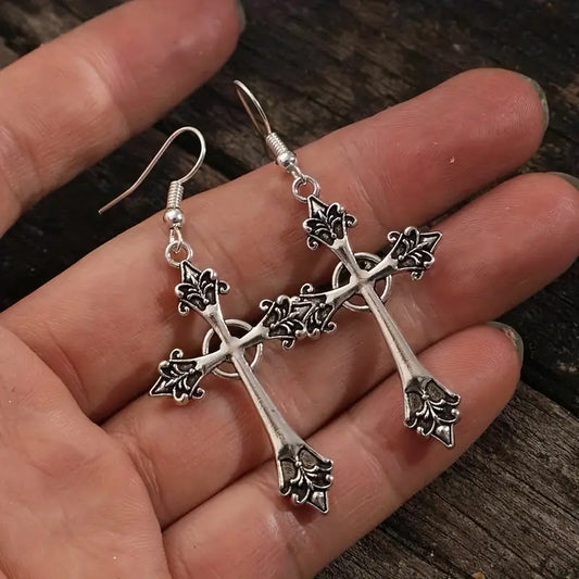 Ornate Cross Earrings