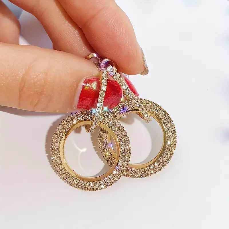 Hoop in Hoop Rhinestone Earrings