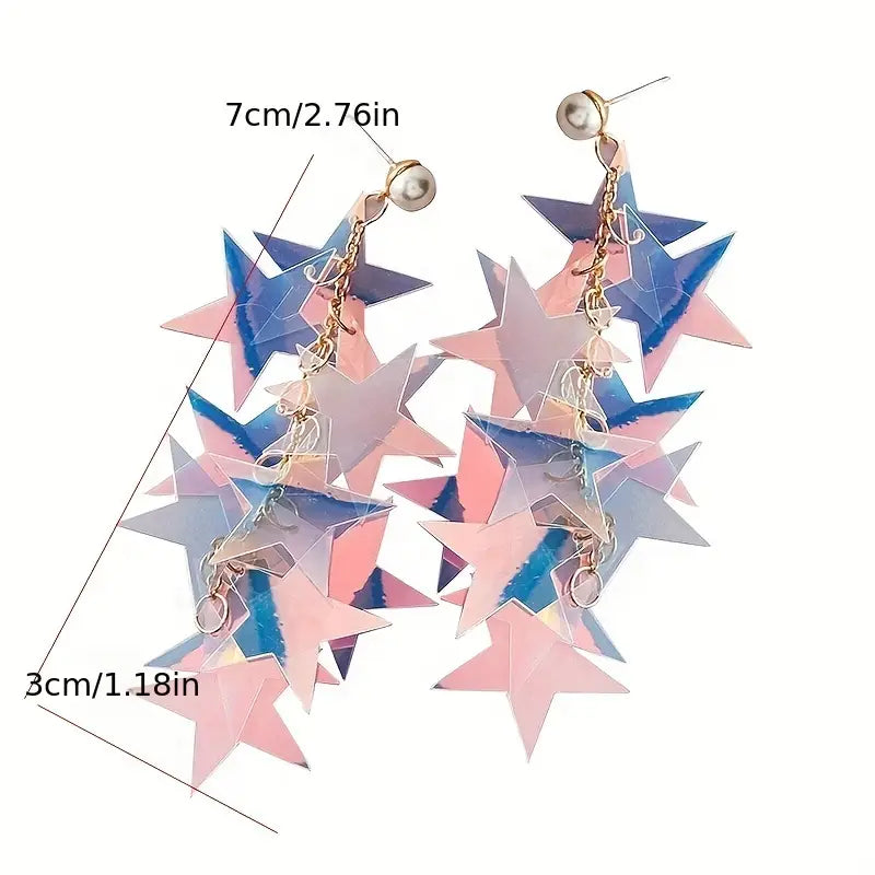 Iridescent Star Sequins Earrings