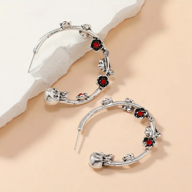 Skull Hoop Earrings