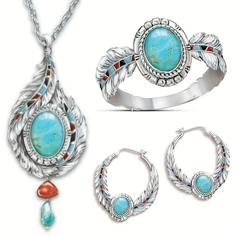 4 Pc Turquoise Set