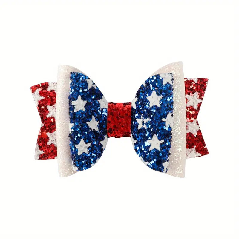 Flag Sequins Bow