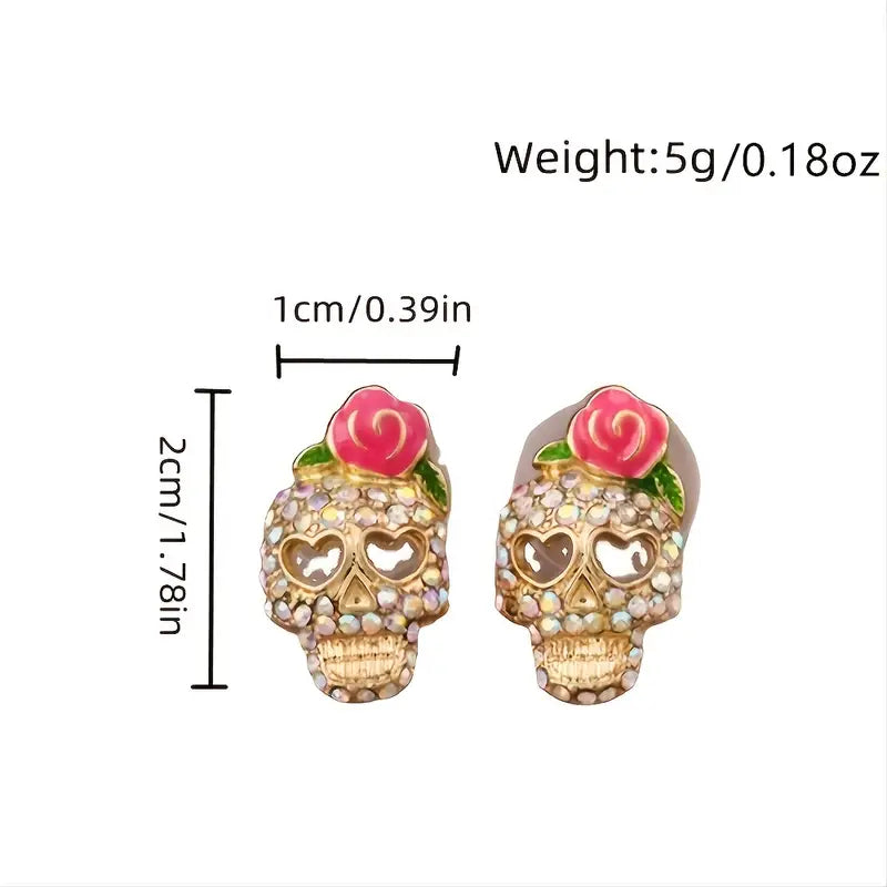 Candy Skull Stud Earrings