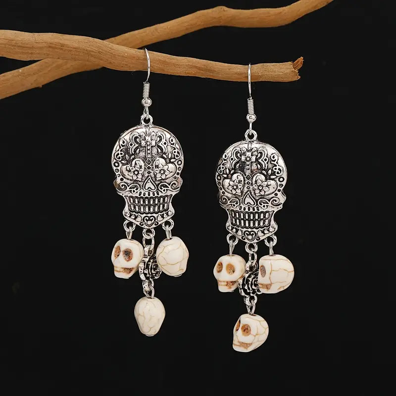 Candy Skull Dangle Earrings