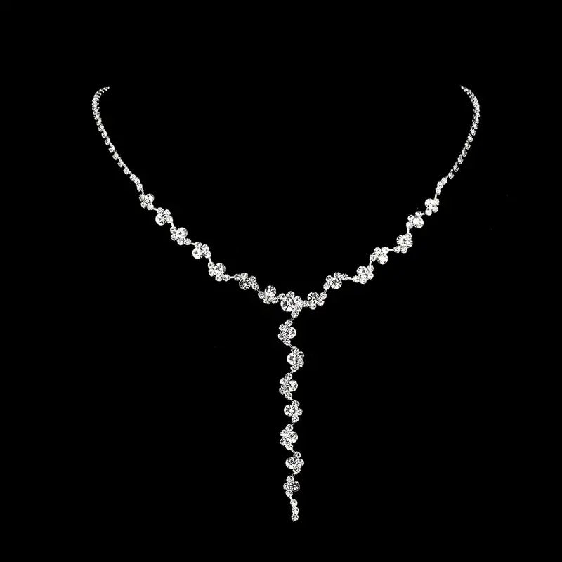 Rhinestone Drop-Y Necklace Set