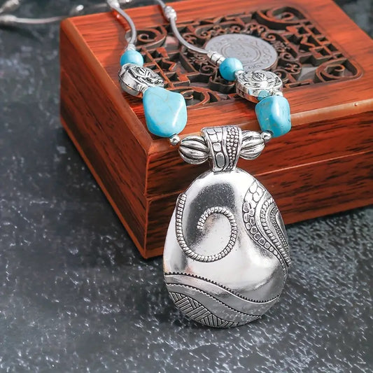 Bohemian Silver Pendant Necklace