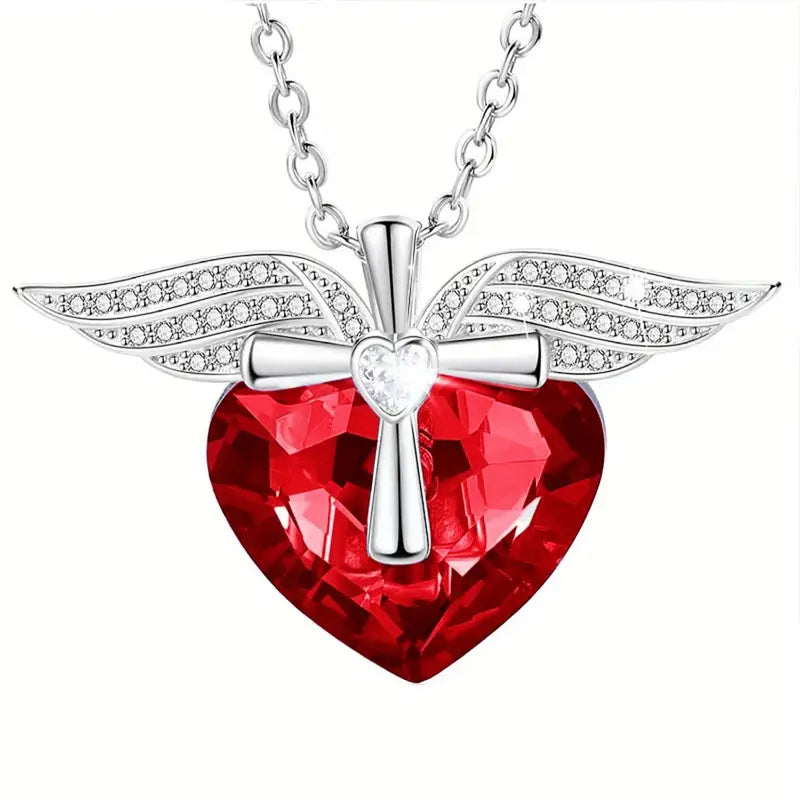 Angel Wing Heart Necklace