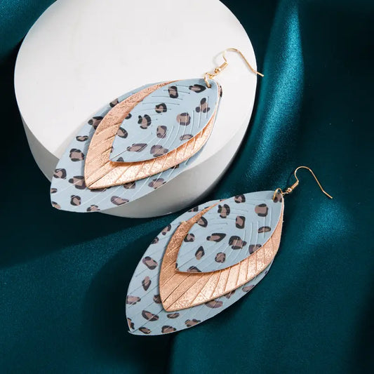 Layered Leaf Boho Earrings