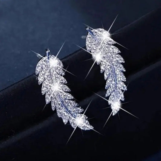 Dainty Feather Stud Earrings