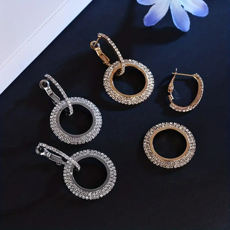 Hoop in Hoop Rhinestone Earrings