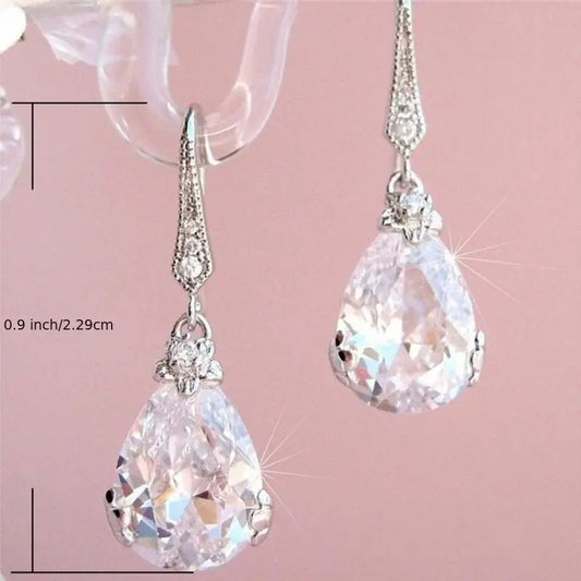 Pink Ice Teardrop Earrings