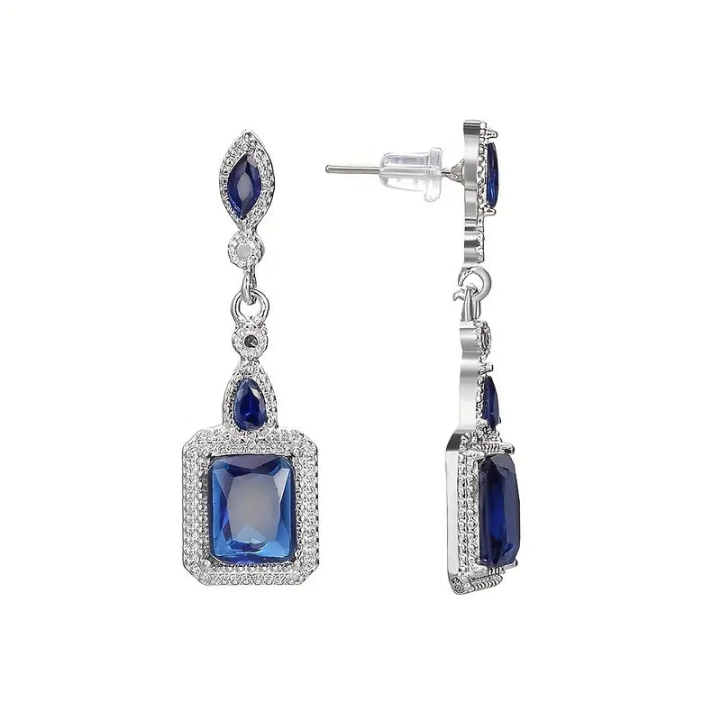 Elaborate Colored Rhinestone Earrings