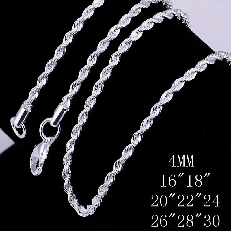 2 Pc Rope Chain Necklace Set