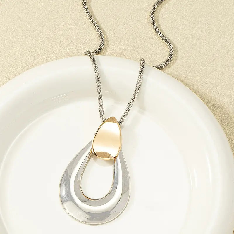 Two-Tone Teardrop Necklace