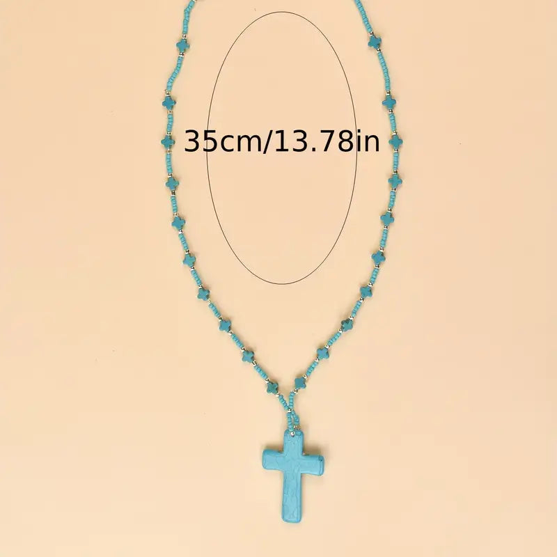 Turquoise Cross Necklace