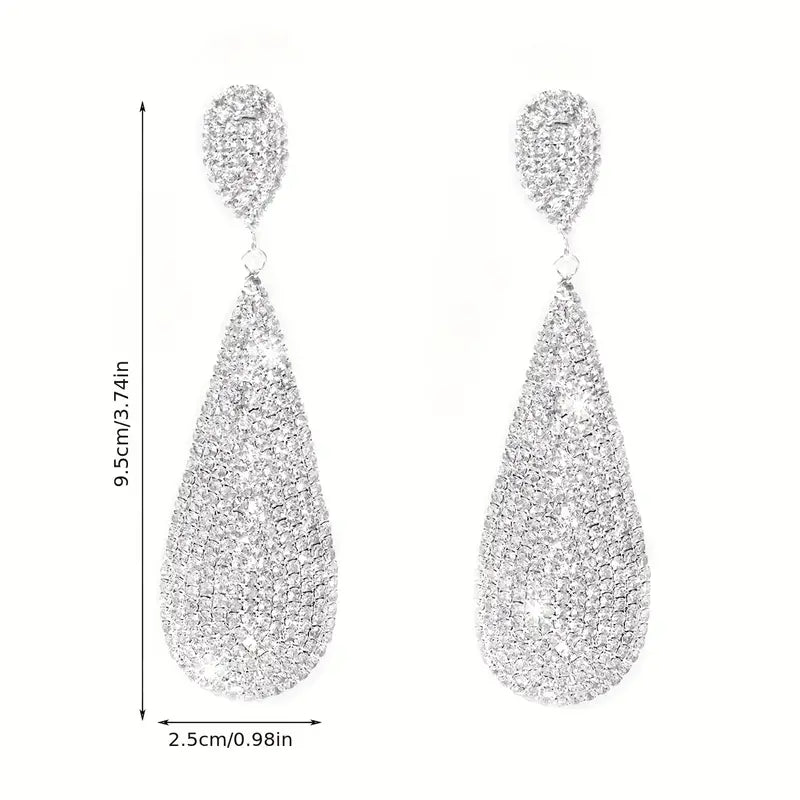 Long Rhinestone Teardrops