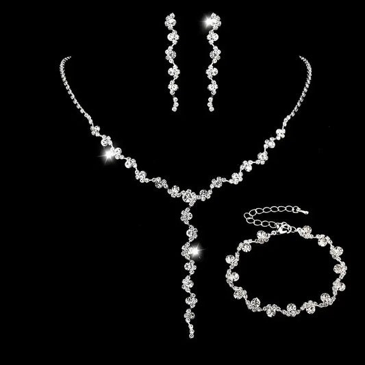 Rhinestone Drop-Y Necklace Set