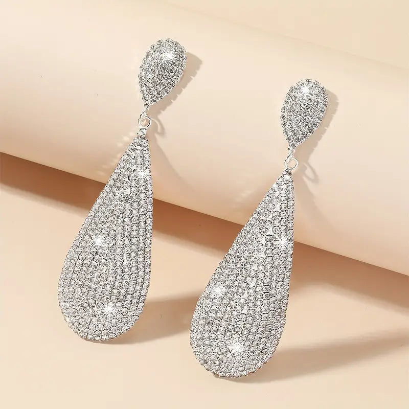 Long Rhinestone Teardrops