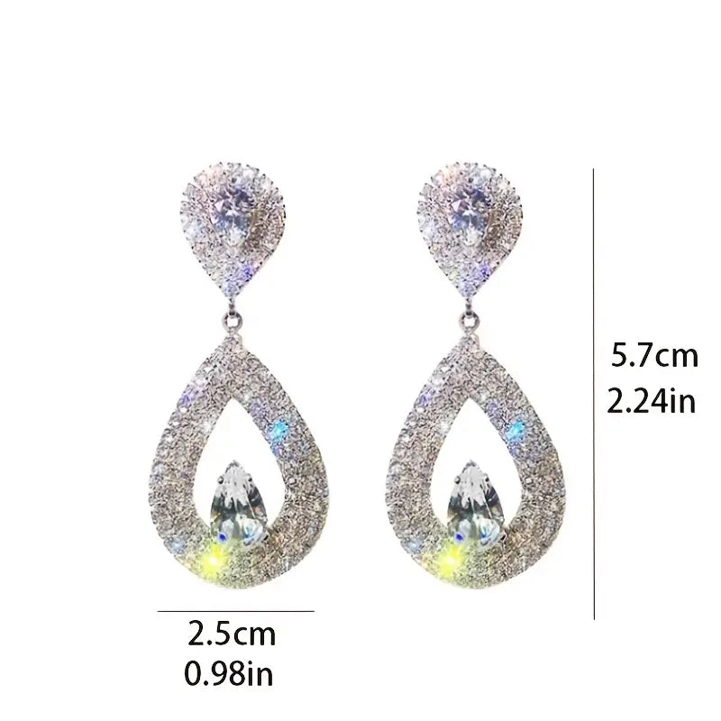 Double Teardrop Rhinestone Dangle