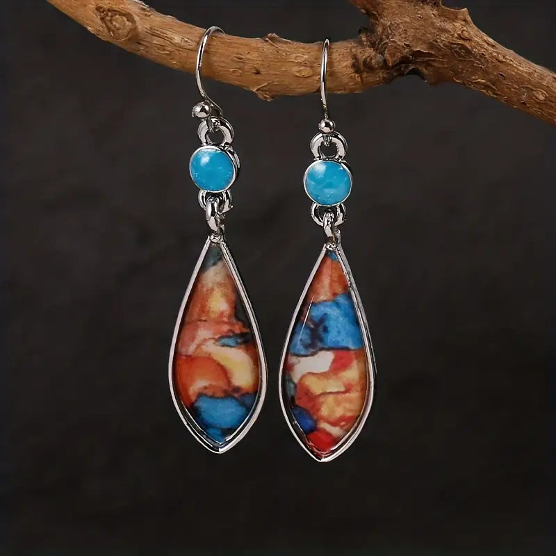 Turquoise Swirl Dangle Earrings