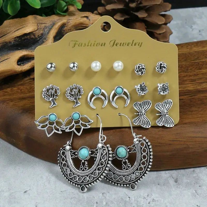 9-Pc Boho Earring Set