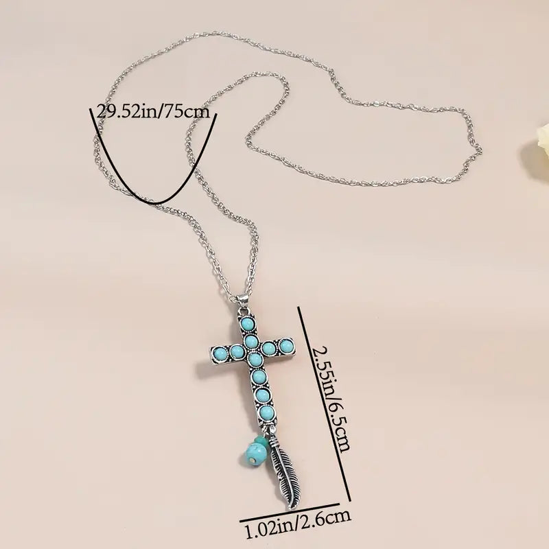 Turquoise Cross Necklace