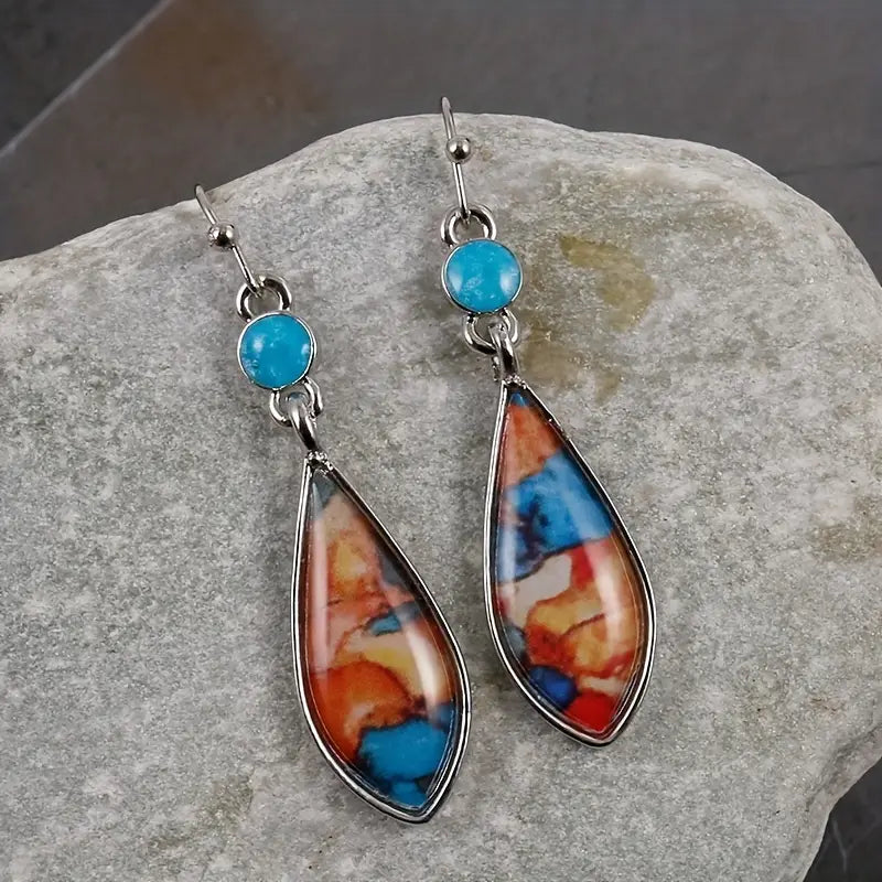 Turquoise Swirl Dangle Earrings